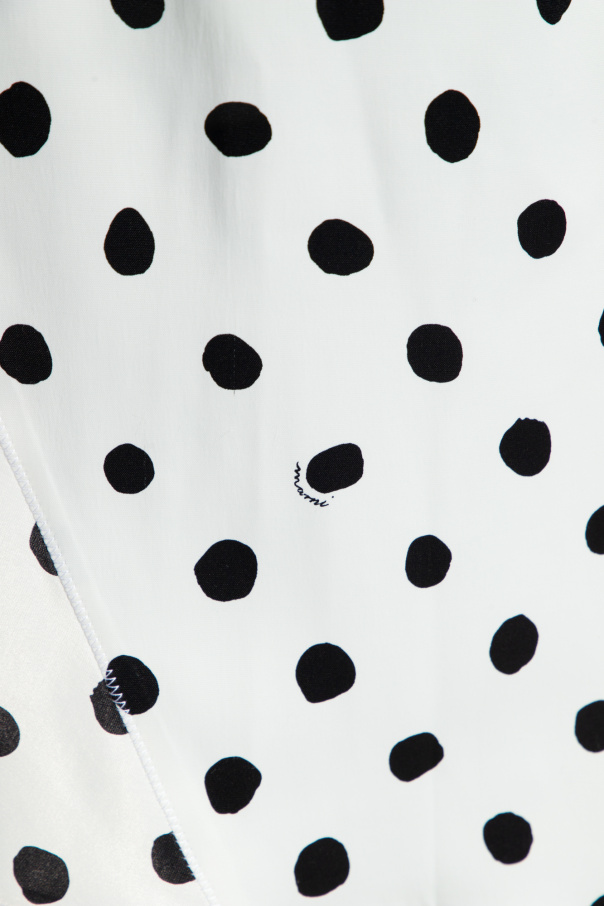 Marni Kids logo long-sleeve top - White Skirt with polka
